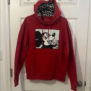Coach Red and Black Graphic Hoodie Women’s  Disney Mickey Mouse X Keith Haring
